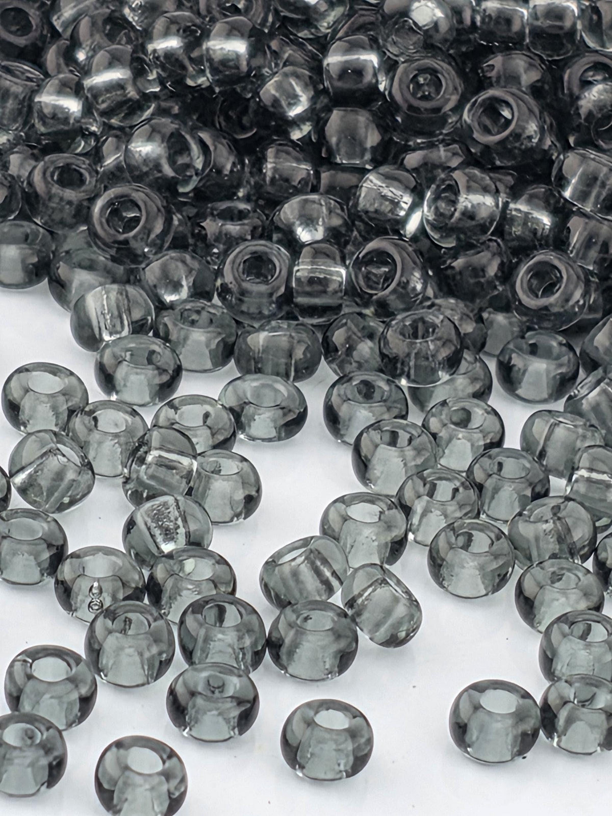 Czech Glass Beads, Transparent Grey Rocaille (Preciosa Size 8/0, 15g Pack)