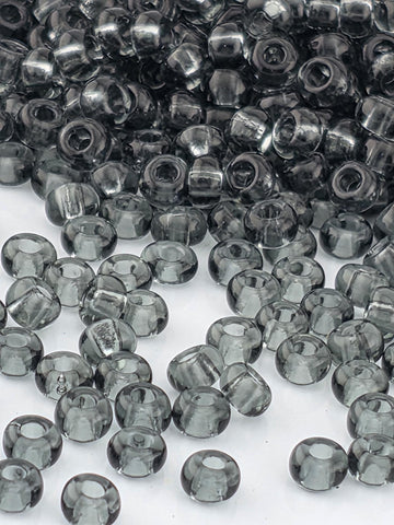 Czech Glass Beads, Transparent Grey Rocaille (Preciosa Size 8/0, 15g Pack)