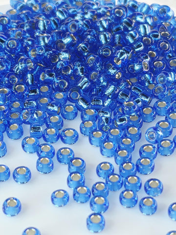 Sapphire Blue Transparent Silver Lined Rocaille | 8/0 | Miyuki - 15g pkg