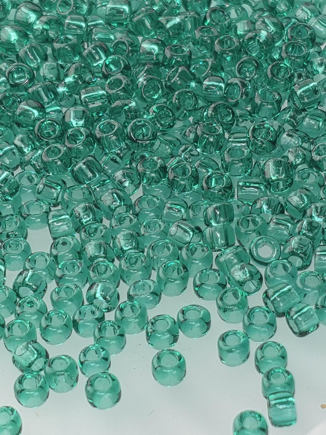Matsuno Round Beads, Transparent Jade Green, #8 Round | 8/0 | 15g Pack