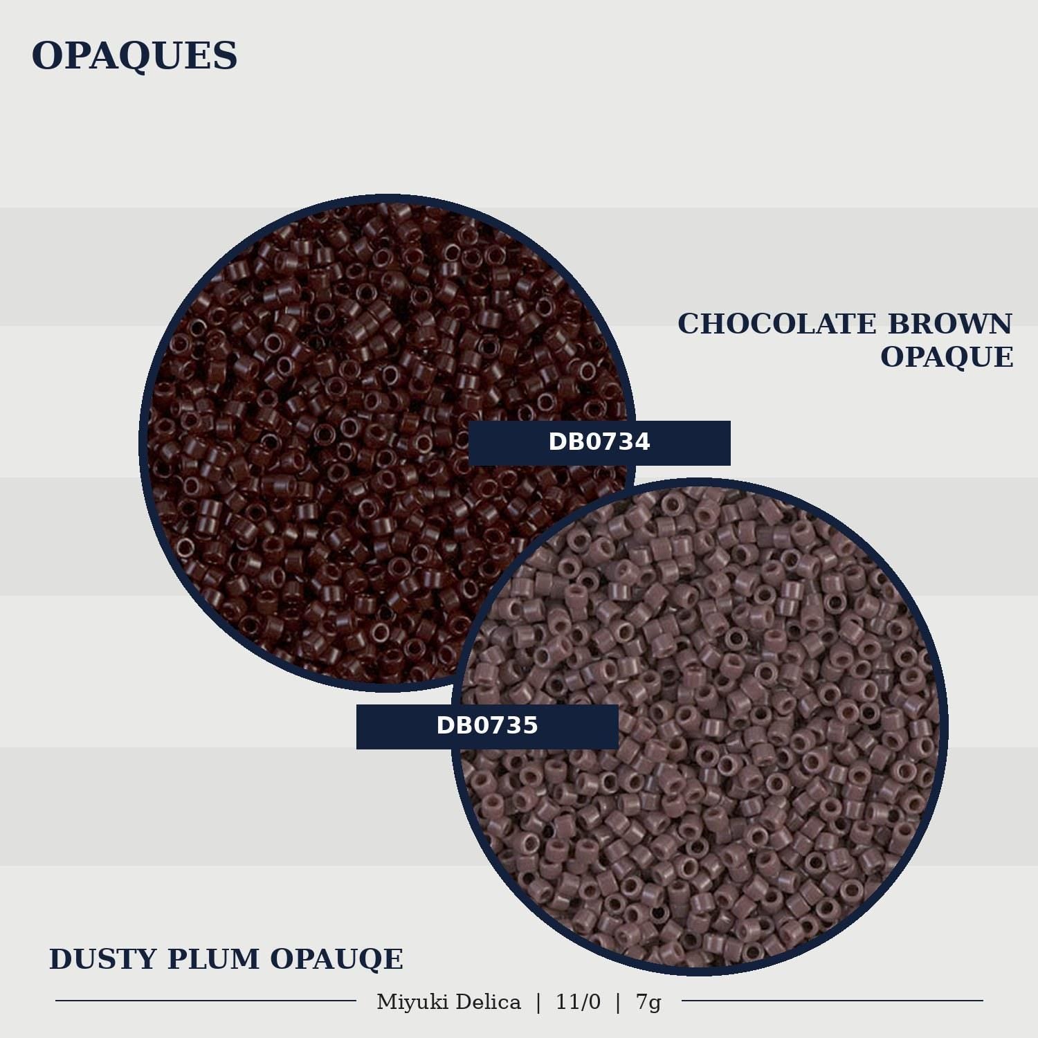 two different types of opaquettes, one with a rich brown color and the other with a more muted brown color. The text indicates the names of the opaquettes and their respective colors.
