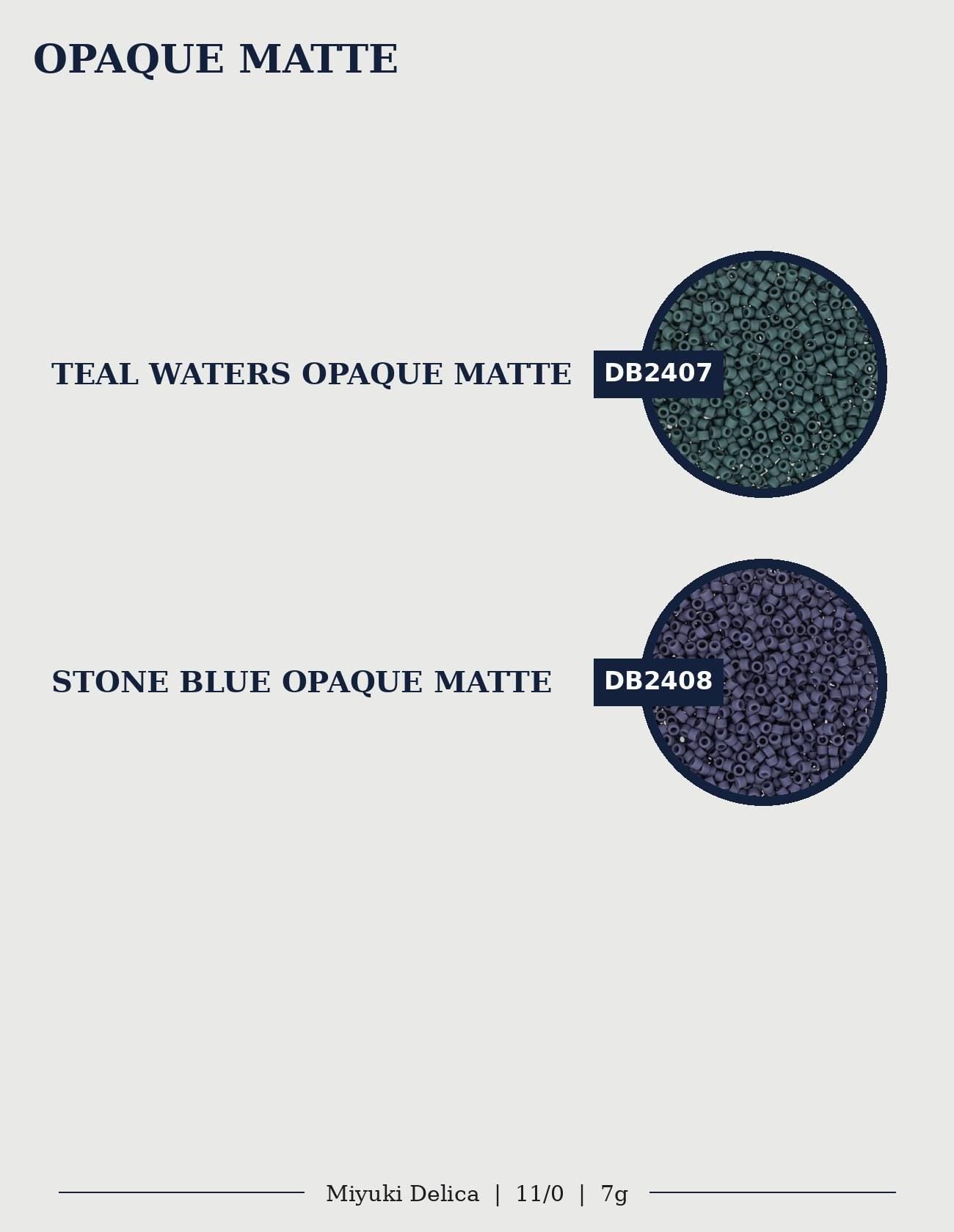 The image is a collage of two images, one showing teal waters opaque matte and the other showing stone blue opaque matte.