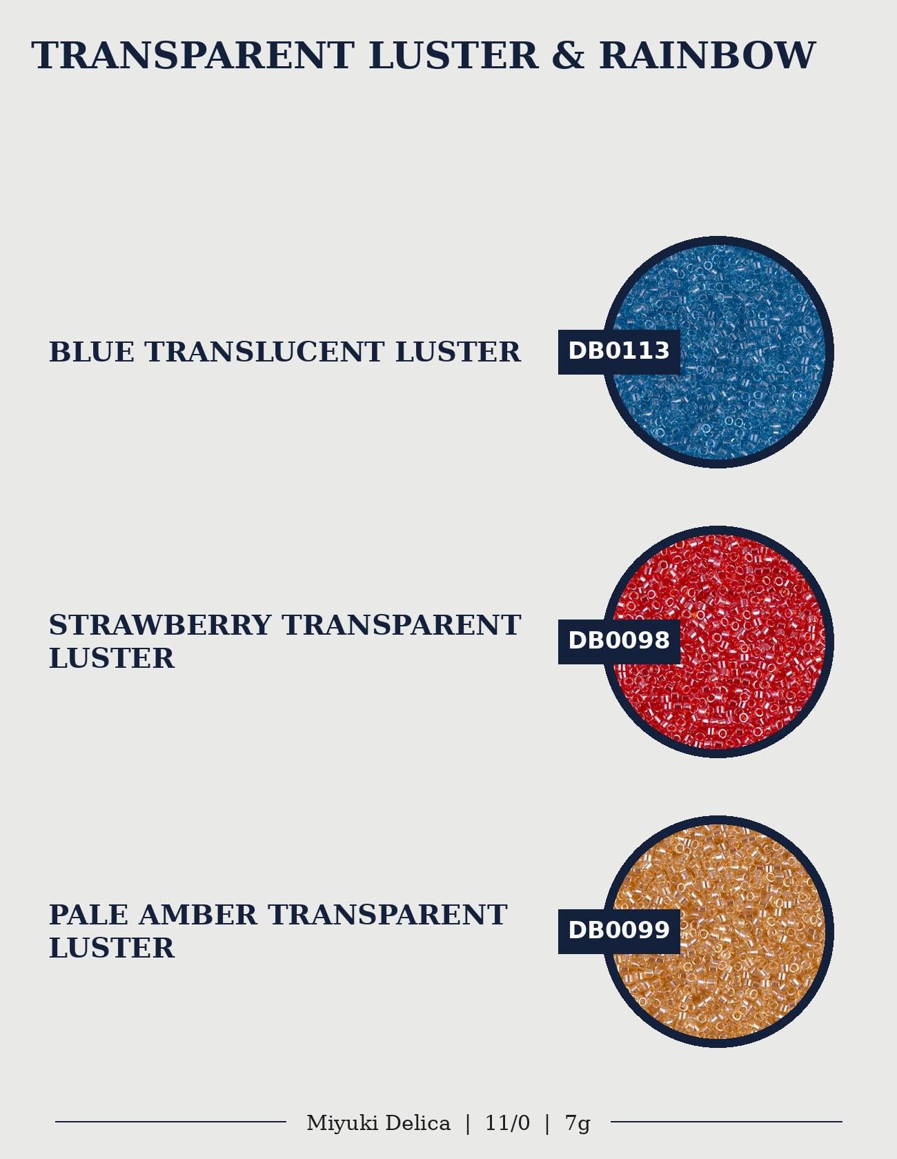 three circular images, each representing a different color: blue, strawberry, and amber. The text in the image is limited to the colors and does not include any additional descriptive phrases.