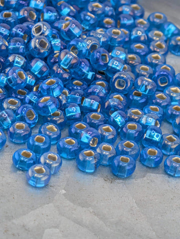 Aqua Seed Beads, Preciosa Czech Glass - Size 6/0 | SilverLined Ab | Bead Weaving