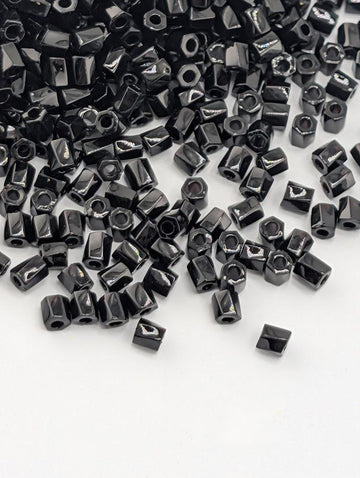 Miyuki Twist Bugle Beads, Black Opaque Glass - Size 10/0, Japanese Seed Beads | Peyote Stitch Supply | Brick Stitch Material