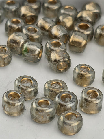 TOHO Round 3/0 Gold-Lined Black Diamond, Japanese Glass Beads | 2.5 Tube