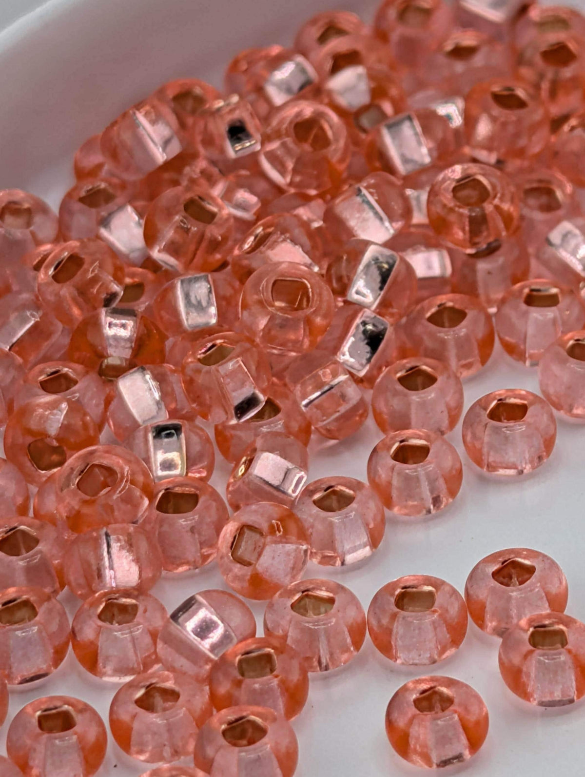 Pink Seed Beads, Transparent SilverLined | Size 6/0 Czech Glass | Bead Weaving & Jewelry Making