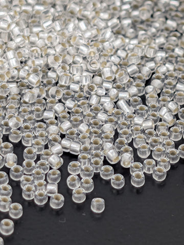 Silver-Lined Frosted Crystal Size 15/0 Toho Round 2.5" tube