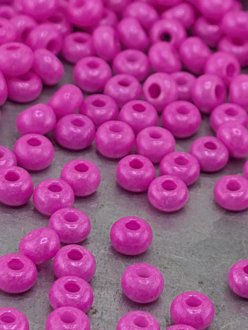 Opaque Pink Seed Beads, Size 6/0 | Czech Glass Rocaille | Bead Weaving & Embroidery