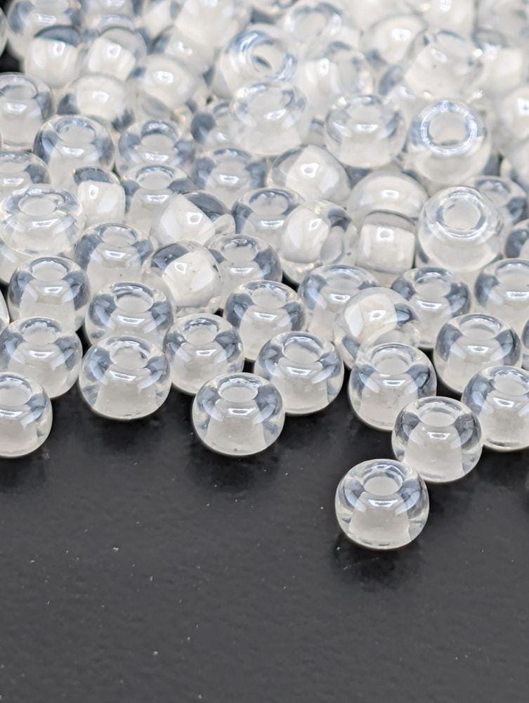 Crystal/White Inside Color Lined Rocaille | 6/0 | Miyuki - 15g pkg