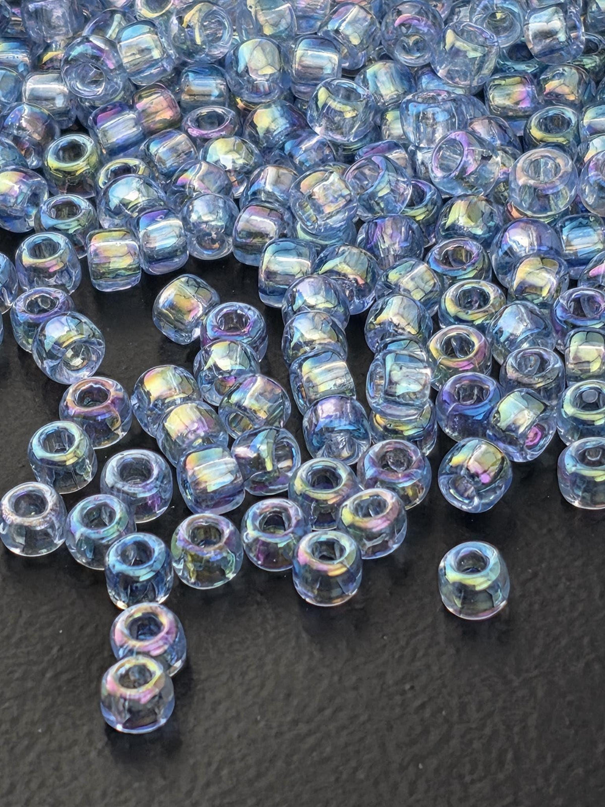 Matsuno Seed Beads: Transparent Light Blue - Size 6/0, 15g Approx 180 pcs | Japanese Seed Beads | Bead Weaving Embroidery Supply