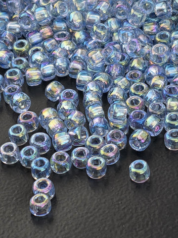 Matsuno Seed Beads: Transparent Light Blue - Size 6/0, 15g Approx 180 pcs | Japanese Seed Beads | Bead Weaving Embroidery Supply
