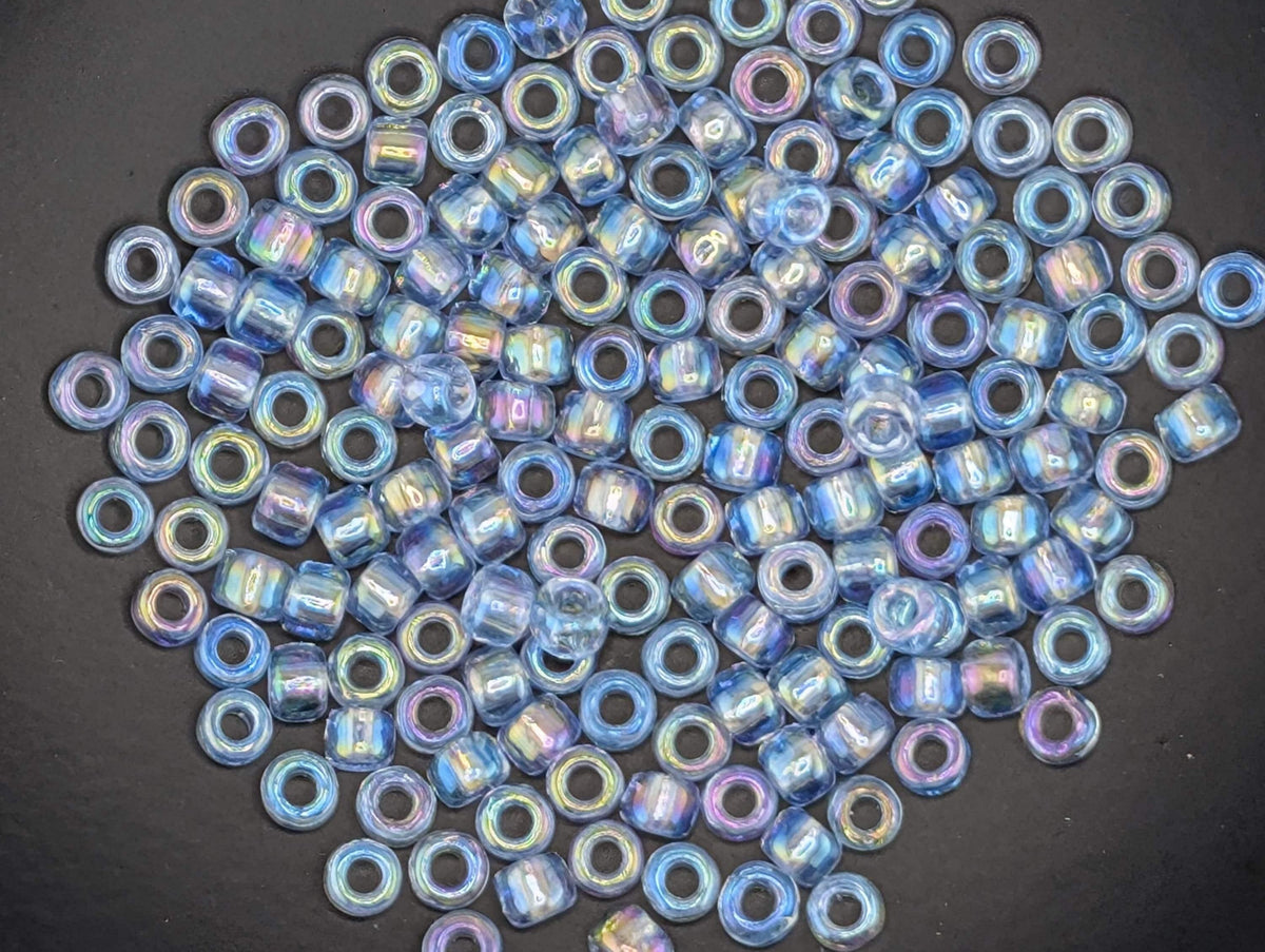 Matsuno Seed Beads: Transparent Light Blue - Size 6/0, 15g Approx 180 pcs | Japanese Seed Beads | Bead Weaving Embroidery Supply