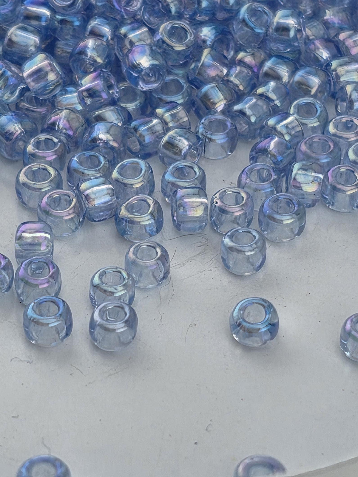 Matsuno Seed Beads: Transparent Light Blue - Size 6/0, 15g Approx 180 pcs | Japanese Seed Beads | Bead Weaving Embroidery Supply