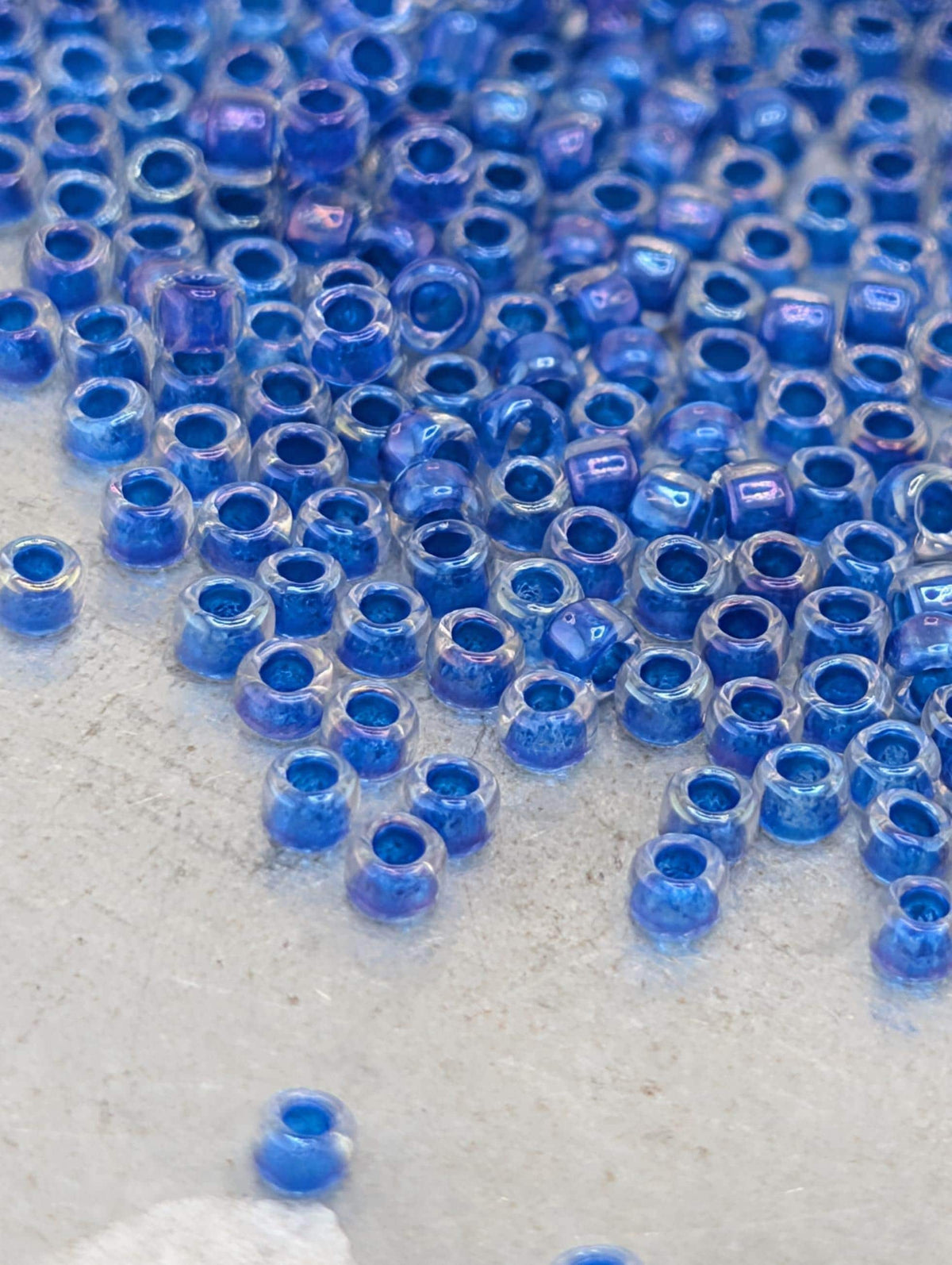 Inside-Color Luster Caribbean Blue-Lined Seed Beads, Japanese Glass | Size 15/0 | Bead Weaving