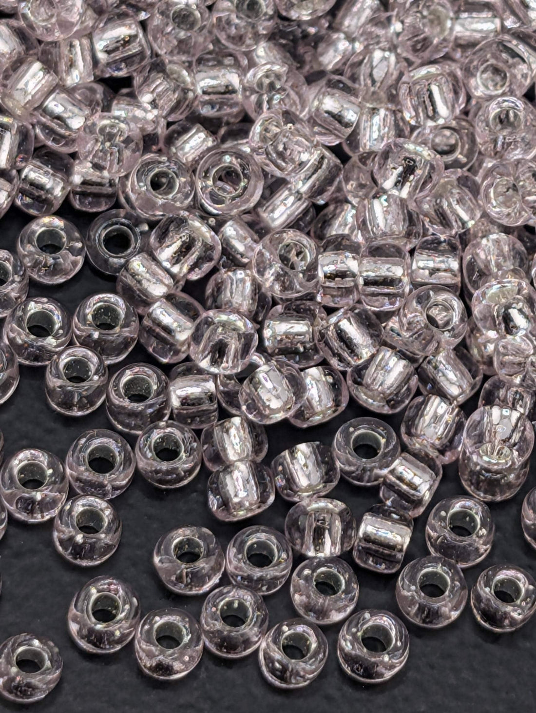 Matsuno Round Beads, Silver-lined Translucent Light Pink, #8 Round | 8/0 | 15g Pack