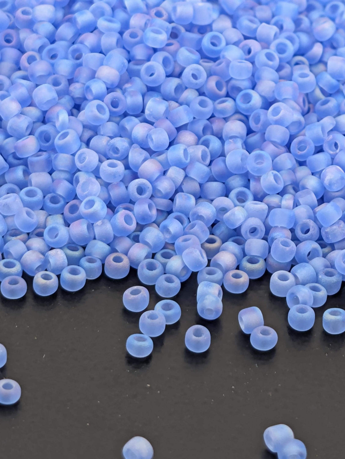 Blue Translucent Frosted Rainbow Matsuno Seed Beads | Size 11/0 (2mm) | 15g, ~1650 pcs