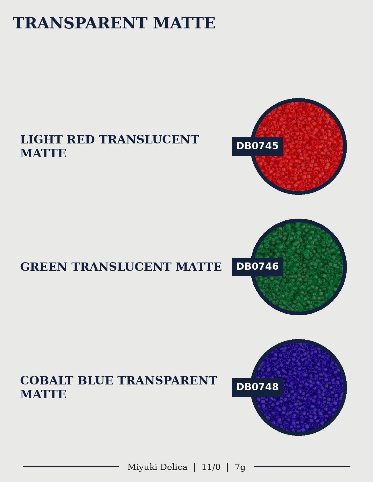 Miyuki Delica Size 11/0 Seed Beads, Choose Your Color | Japanese Glass | Transparent Matte