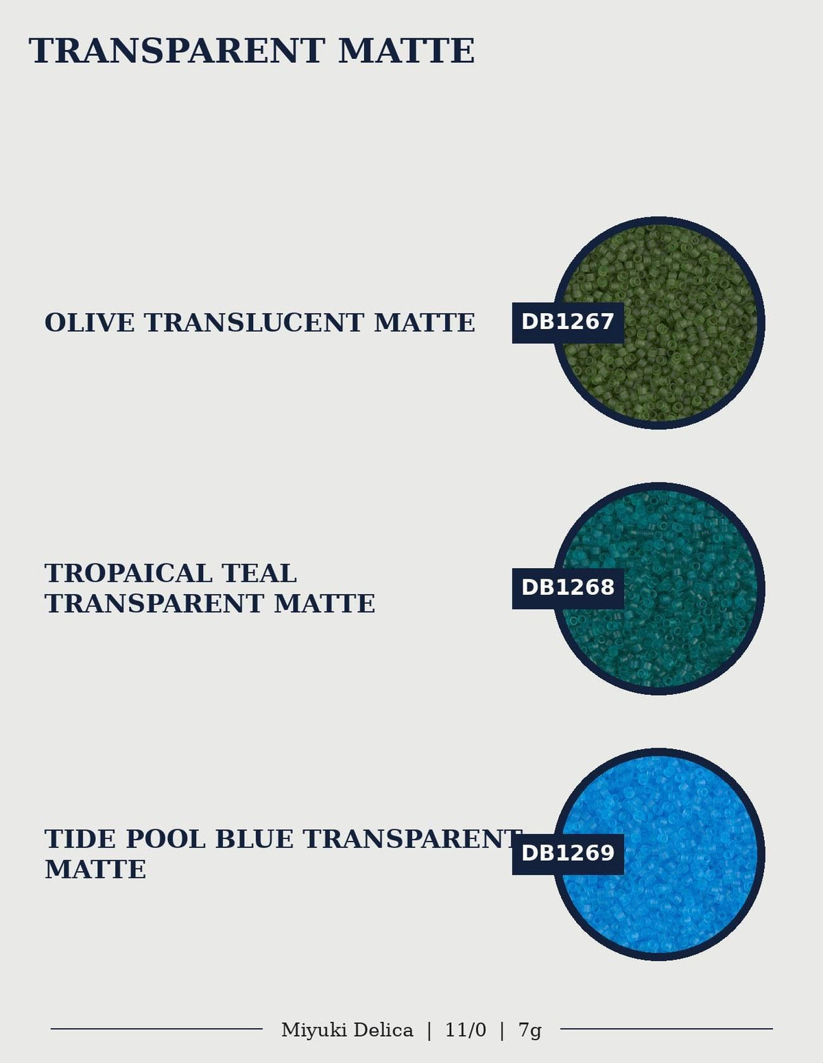 Miyuki Delica Size 11/0 Seed Beads, Choose Your Color | Japanese Glass | Transparent Matte