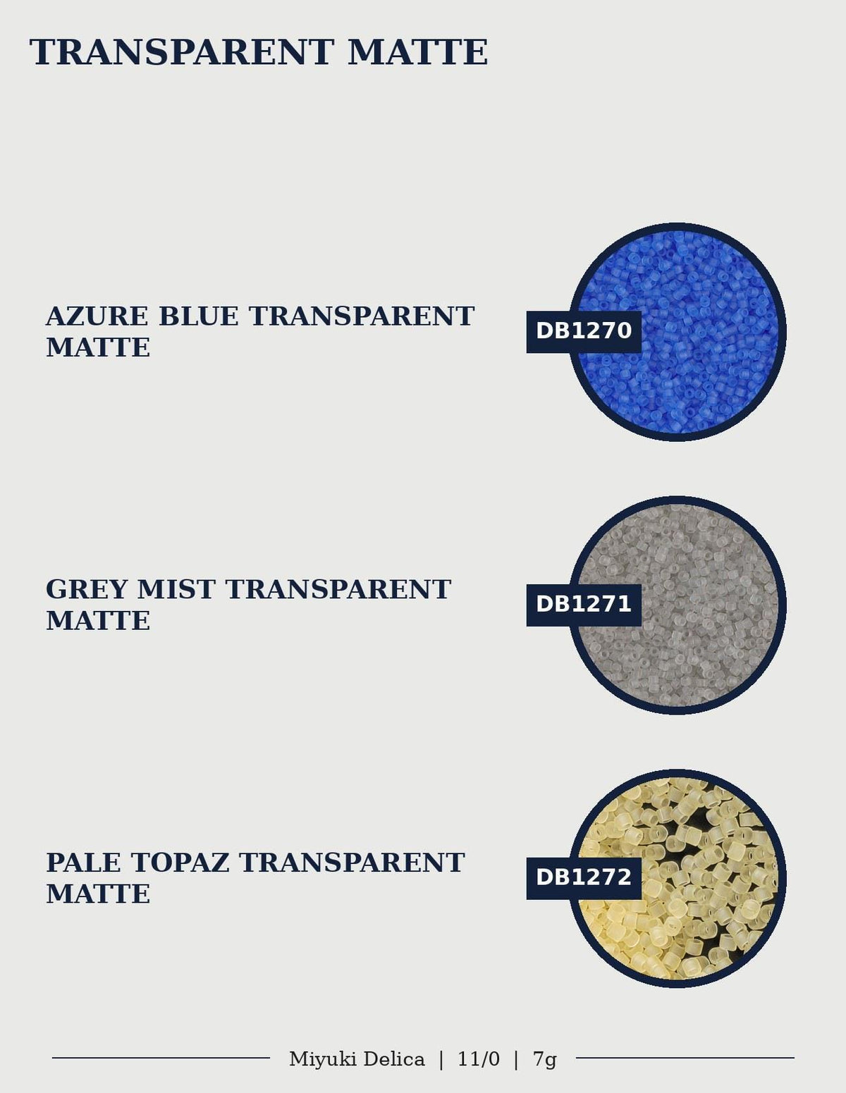 Miyuki Delica Size 11/0 Seed Beads, Choose Your Color | Japanese Glass | Transparent Matte