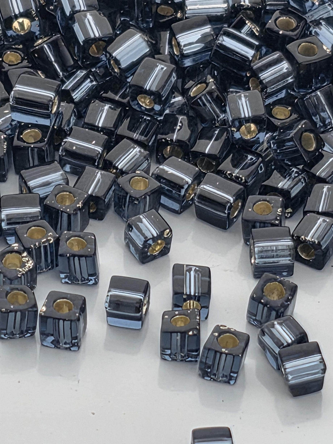 Miyuki Cube Beads, Montana Blue Translucent | 3mm | 5-10g (7-8g) Pack