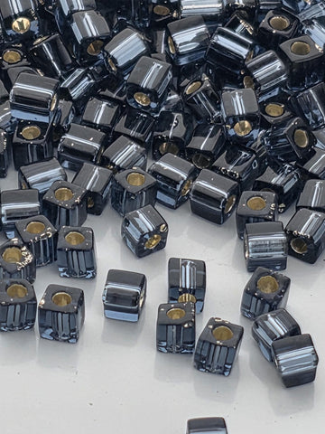 Miyuki Square Beads - Montana Blue Translucent Silver-Lined 3mm, 15g