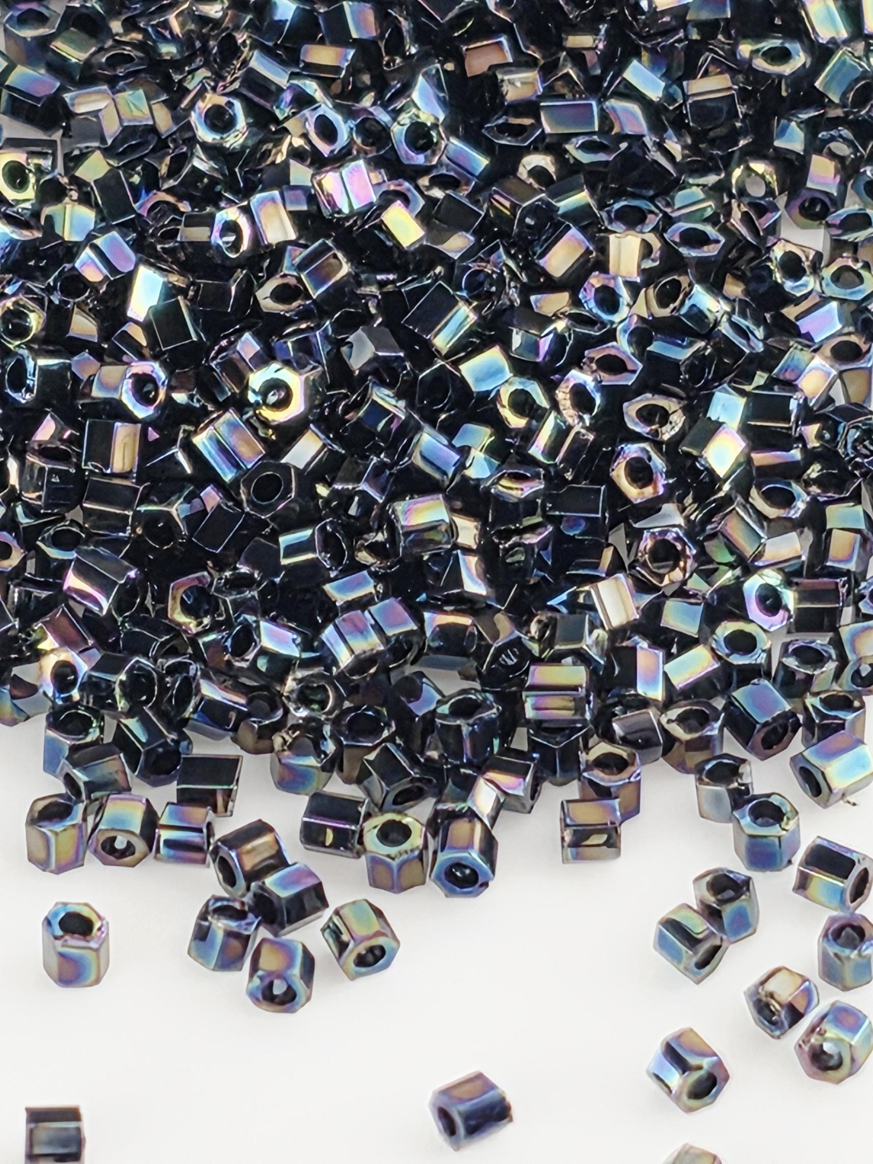 TOHO Hex Seed Beads 15/0, Metallic Rainbow Iris | 2.5" Tube | Glass