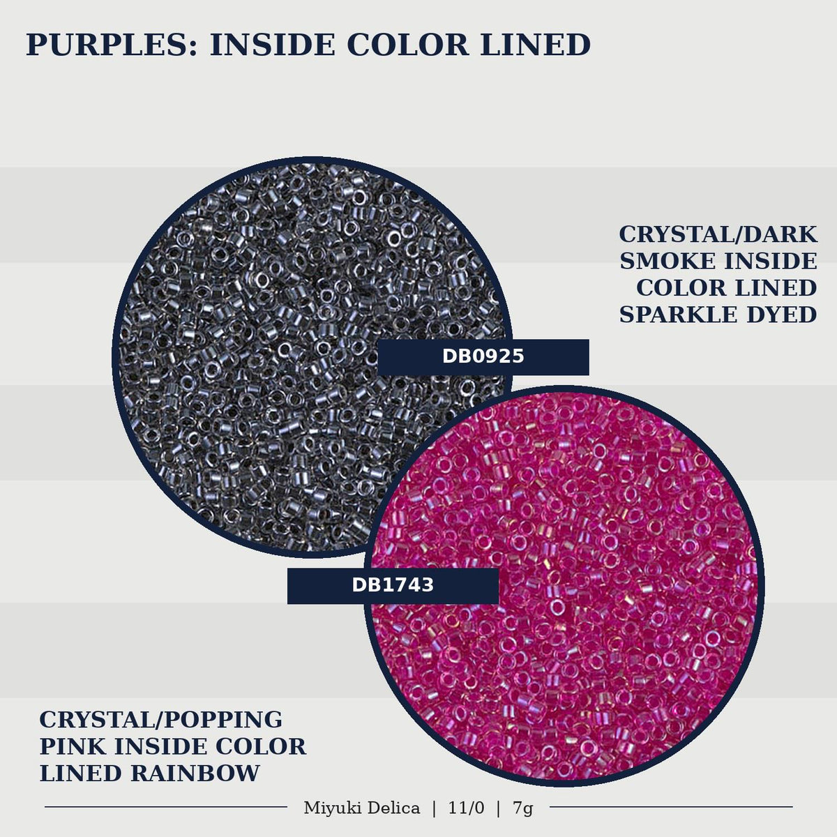 Miyuki Delica Size 11/0 Japanese Glass Seed Beads, Inside Color Lined | Choose Your Color | Diy Jewelry Supply