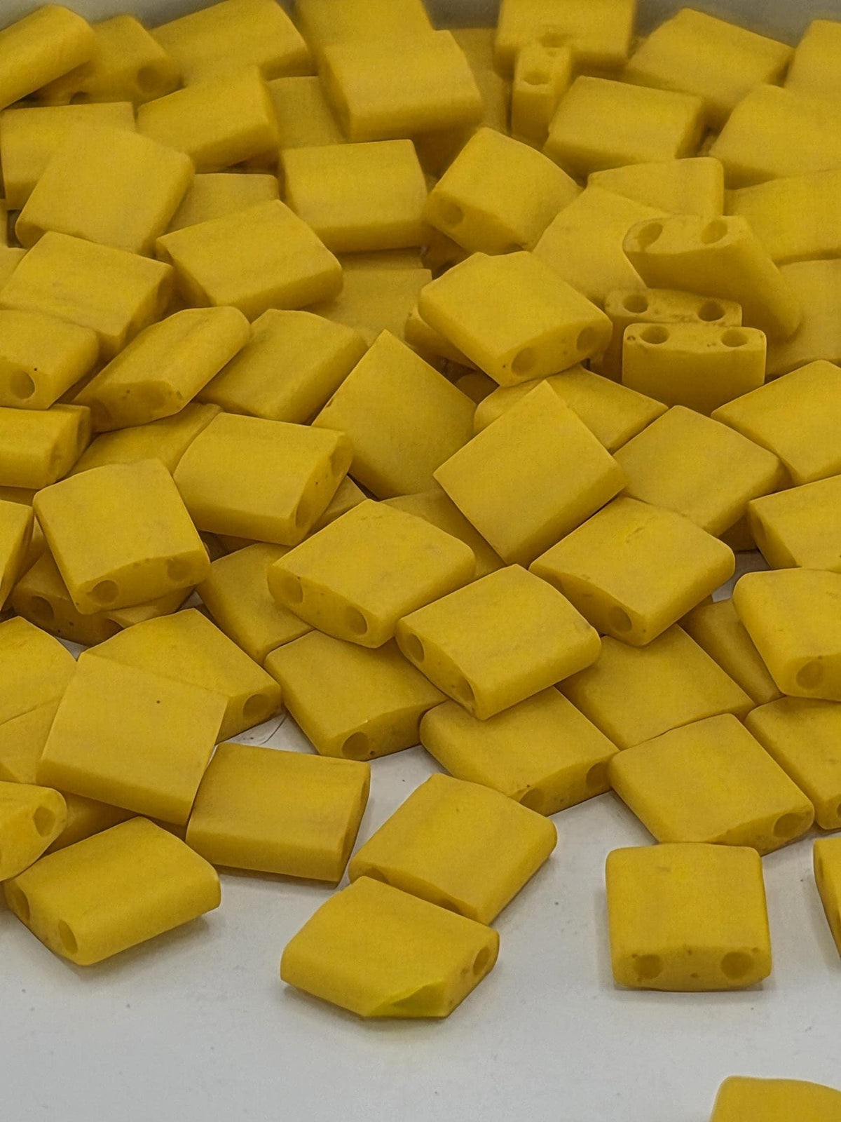 Miyuki Tila Beads, Yellow Mustard Opaque Matte | Full | 7.2g Pack