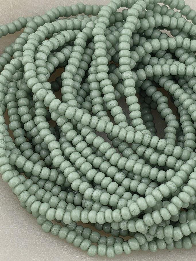 Opaque Jade Solgel | Size 8 | Half-Hank (12" 6-String) | Preciosa-Ornela Glass Seed Beads