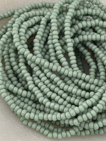 Opaque Jade Solgel | Size 8 | Half-Hank (12" 6-String) | Preciosa-Ornela Glass Seed Beads