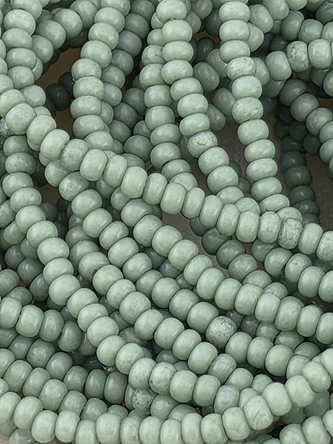 Opaque Jade Solgel | Size 8 | Half-Hank (12" 6-String) | Preciosa-Ornela Glass Seed Beads