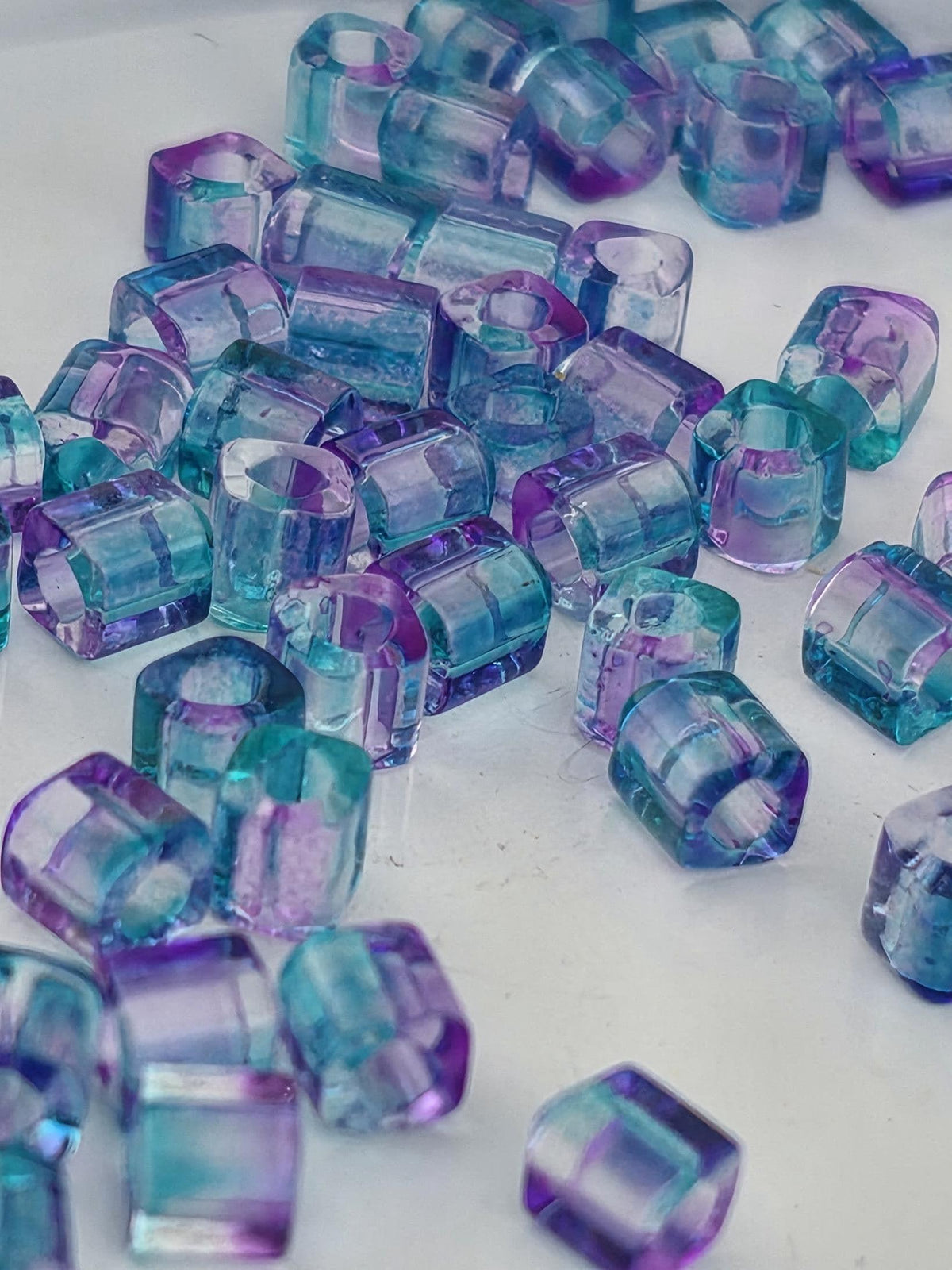Toho Cube Seed Beads, Pink/Blue Hybrid | 4mm Glass | Jewelry Making