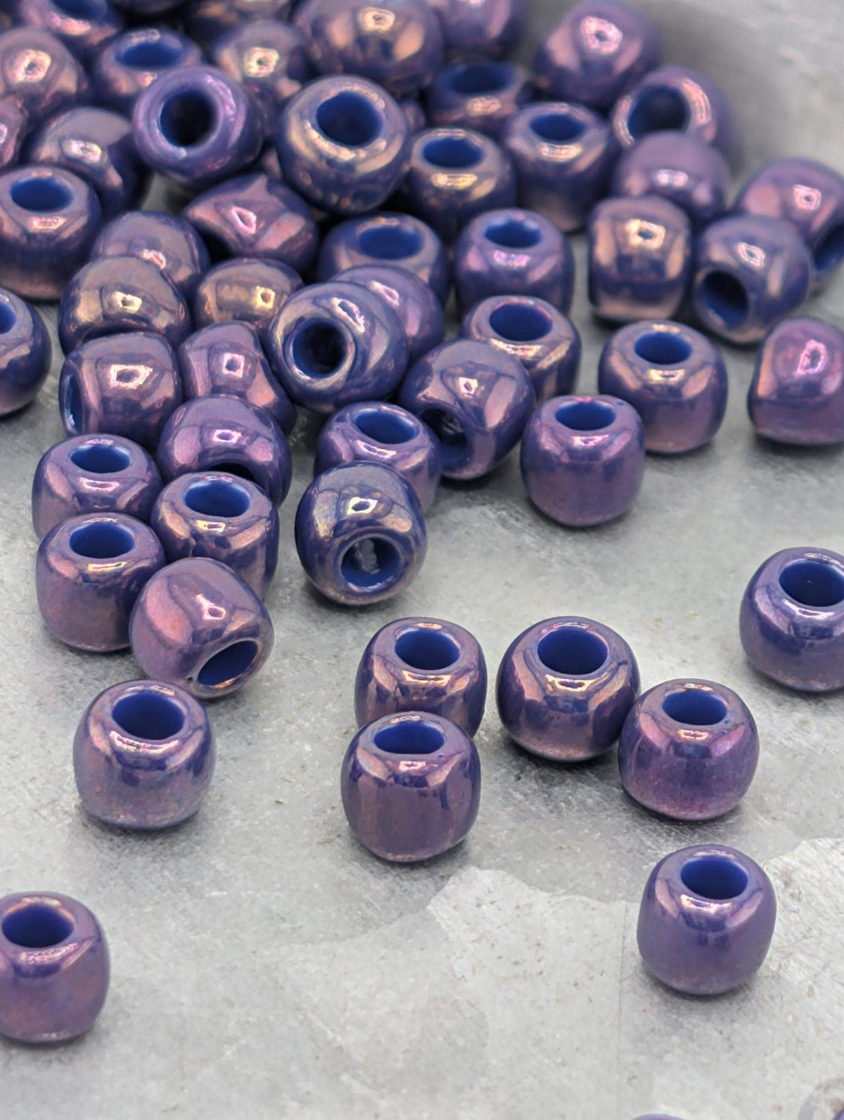 Toho Japanese Seed Beads, Round 6/0 | Metallic Grape | 2.5" Tube