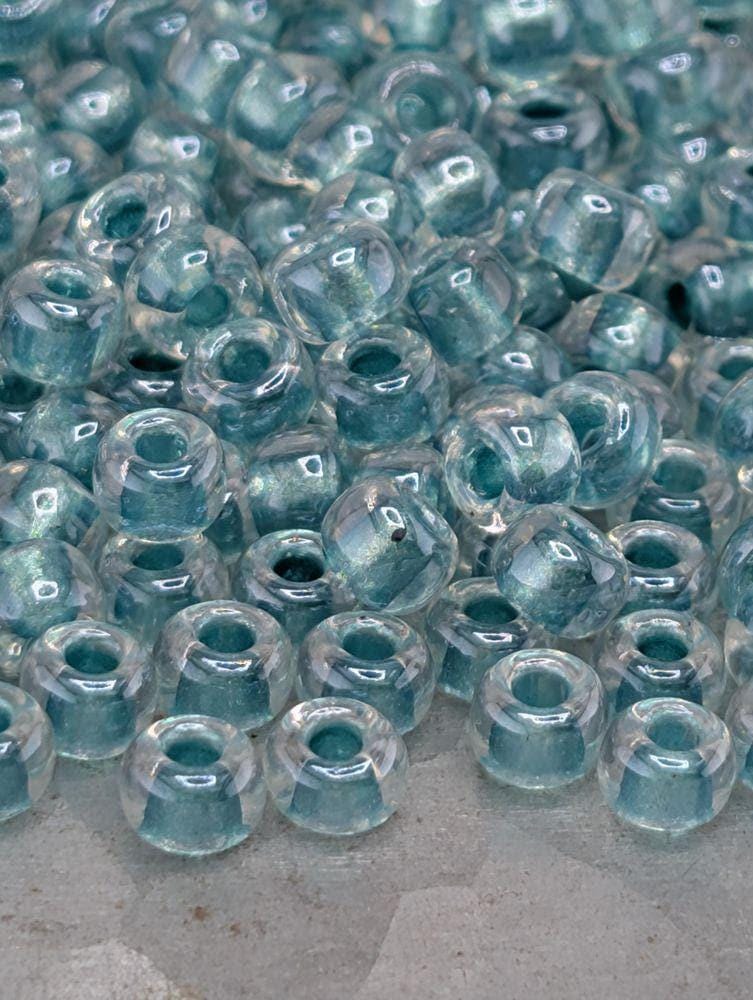 Crystal/Aqua Inside Color Lined Sparkle Rocaille | 6/0 | Miyuki - 15g pkg