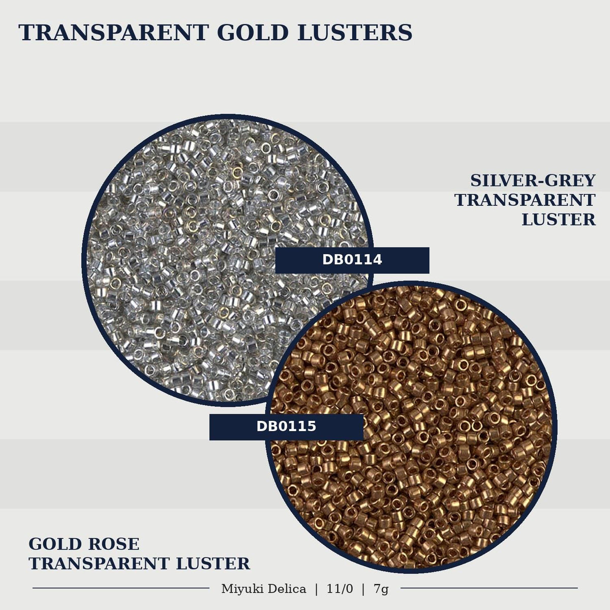 Miyuki Delica Size 11/0 Seed Beads, Transparent Gold Luster | Japanese Glass | Choose Your Color