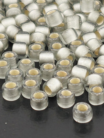 Toho Japanese Seed Beads: Silver-Lined Frosted Black Diamond (Size 8/0, 2.5" Tube)