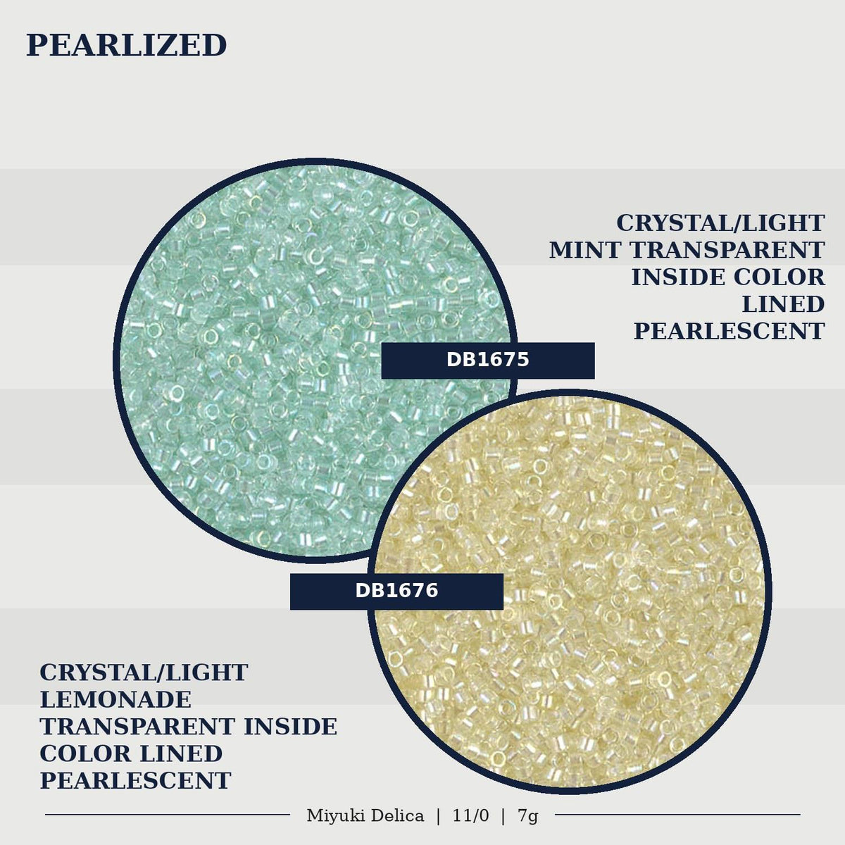 Miyuki Delica Size 11/0 Japanese Glass Seed Beads, Pearlized Inside Color Lined | Choose Your Color | DIY Jewelry Supply