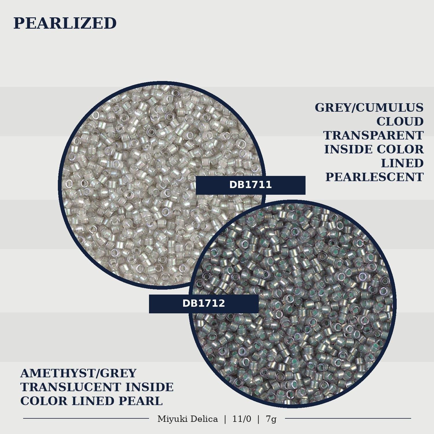 Miyuki Delica Size 11/0 Japanese Glass Seed Beads, Pearlized Inside Color Lined | Choose Your Color | DIY Jewelry Supply