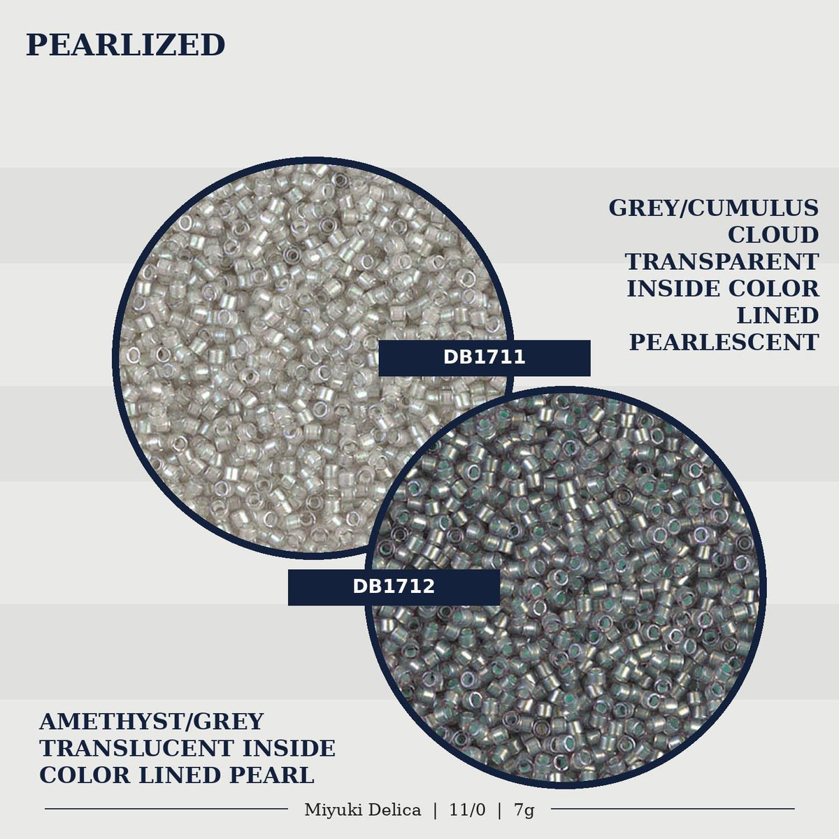 Miyuki Delica Size 11/0 Japanese Glass Seed Beads, Pearlized Inside Color Lined | Choose Your Color | DIY Jewelry Supply