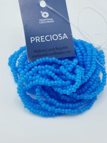 Translucent Tanzenite Opal Solgel | Size 8 | Half-Hank (12" 6-String) | Preciosa-Ornela Glass Seed Beads