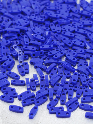 Miyuki Quarter Tila Beads, Cobalt Blue Opaque Japanese Glass - Flat Square - Jewelry Making Supply (7.5g Package, Crafting)