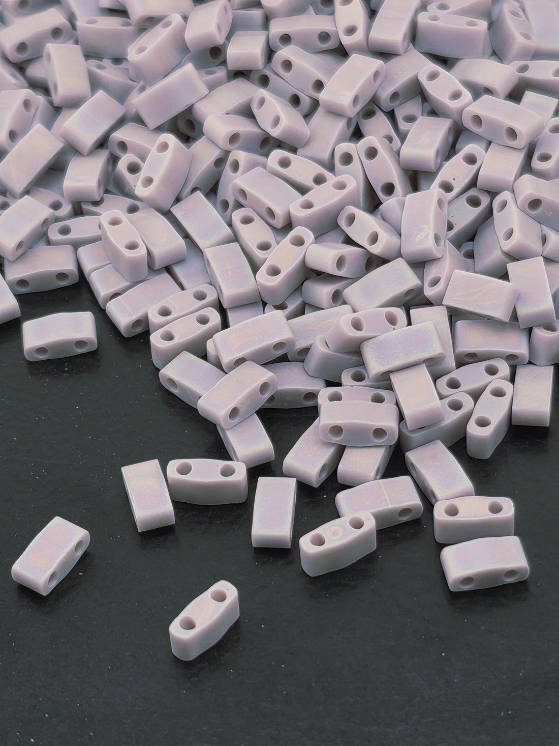 Miyuki Half Tila Beads, Matte Rainbow | Japanese Glass | 2.3mm Spacer