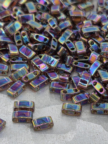 HTL0296-Miyuki Half-TIla Beads:Dark Amethyst T/R (7.5g pkg)
