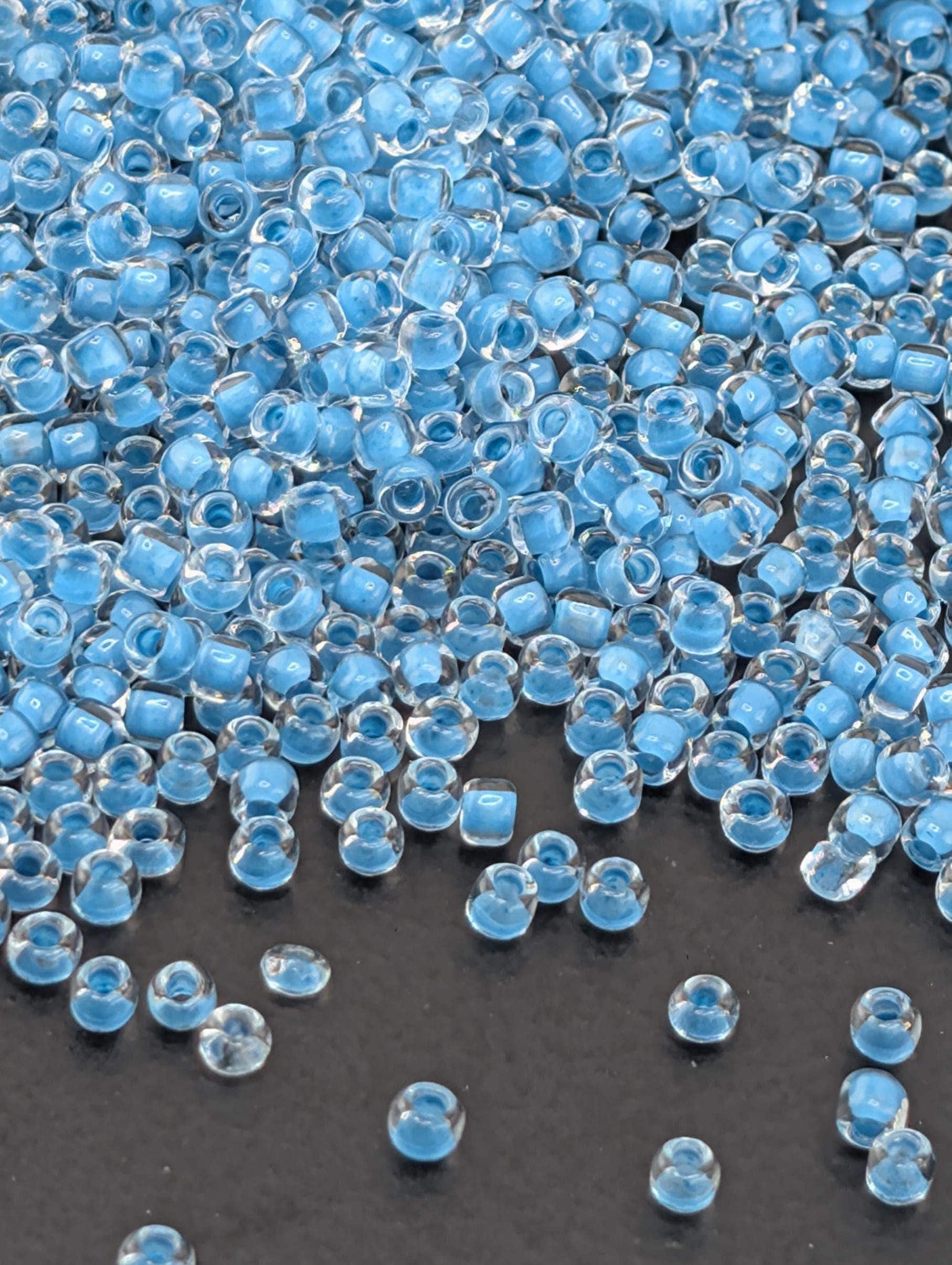 Turquoise Blue Translucent Matsuno Seed Beads | Size 11/0 (2mm) | 15g, ~1650 pcs