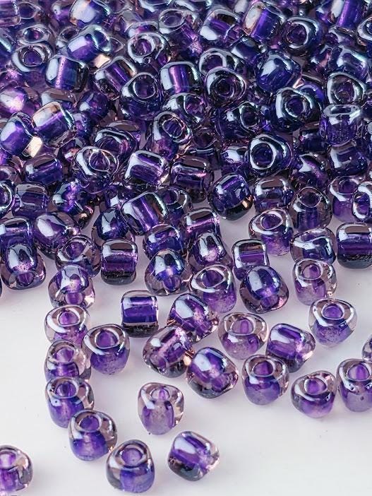 Miyuki Triangle Beads, Lt Rose Violet Inside Color | 8/0 Size, 15g Pack