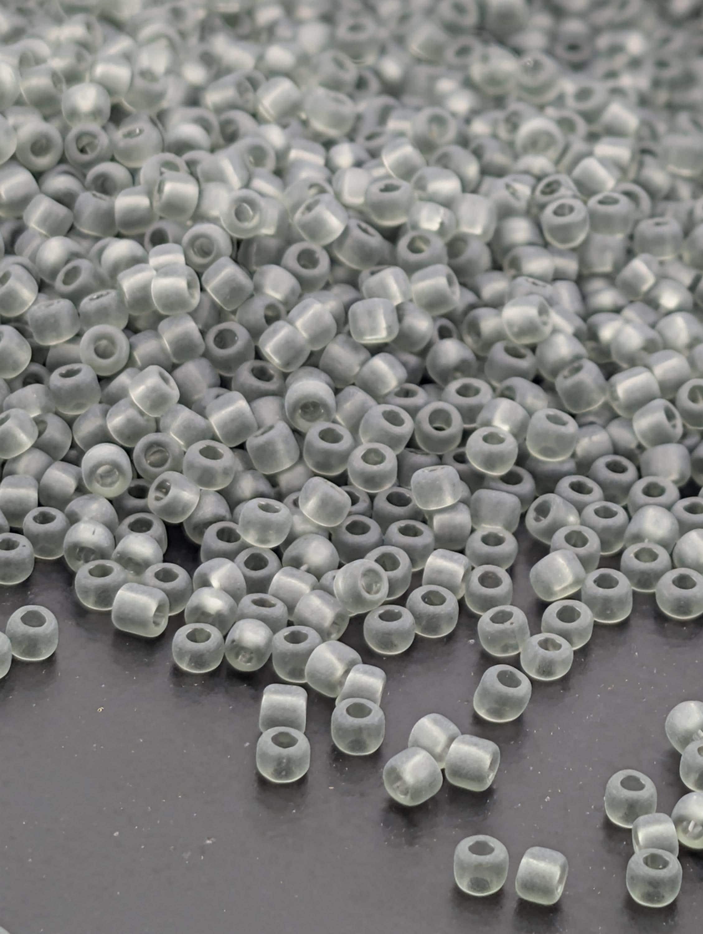 Grey Translucent Matte Matsuno Seed Beads | Size 11/0 (2mm) | 15g, ~1650 pcs
