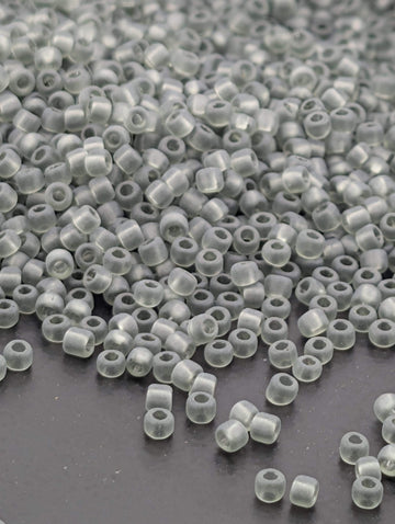 Grey Translucent Matte Matsuno Seed Beads | Size 11/0 (2mm) | 15g, ~1650 pcs