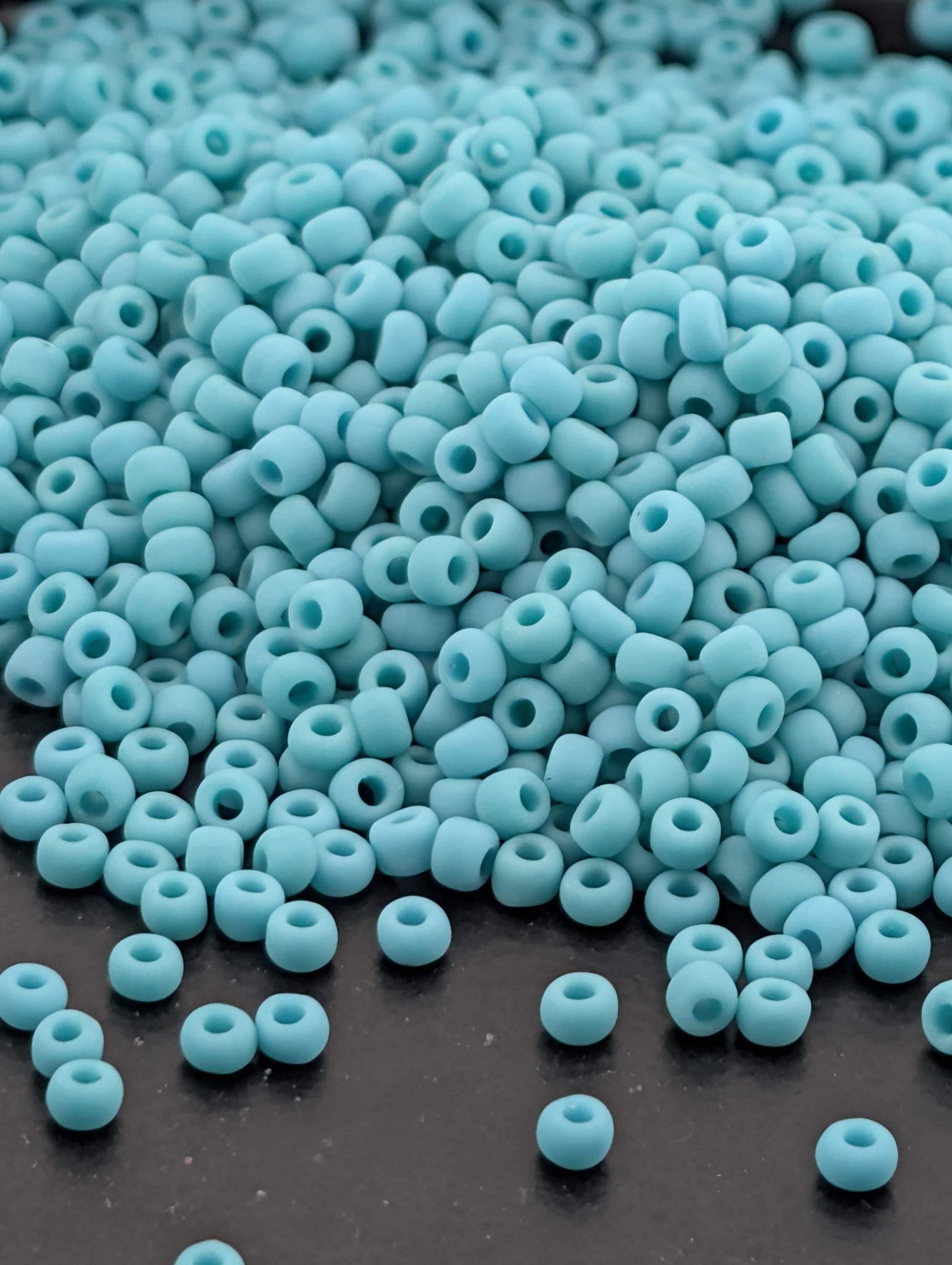 Turquoise Blue Opaque Matte Matsuno Seed Beads | Size 11/0 (2mm) | 15g, ~1650 pcs