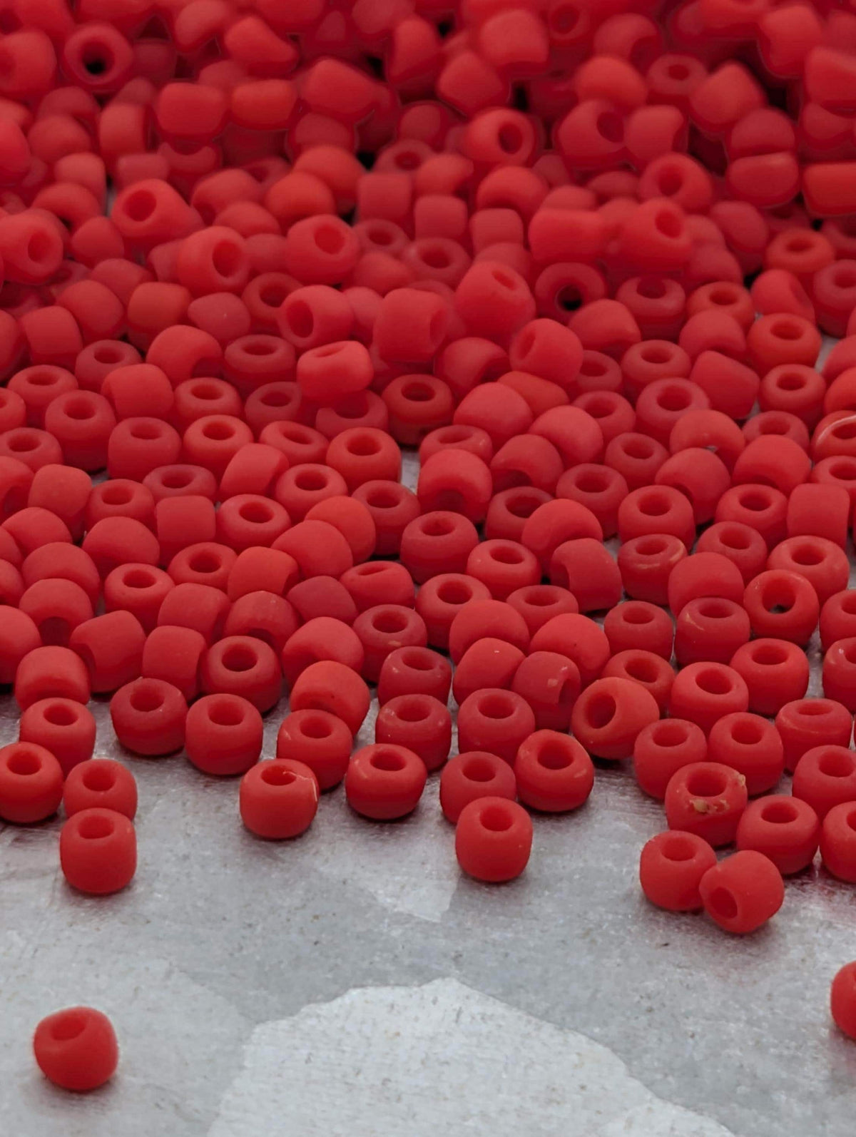 Japanese Seed Beads, Opaque Matte Red - Glass Size 11/0 (2mm), Loom Weaving Supply